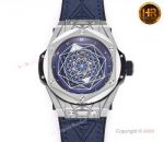 Swiss Quartz Hublot Big Bang Sang Bleu Replica Watch Silver & Blue Model